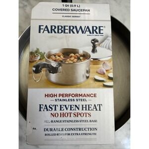 Farberware 50000 Silver Classic Series Stainless‎ Steel Covered Saucepan 1 qt.